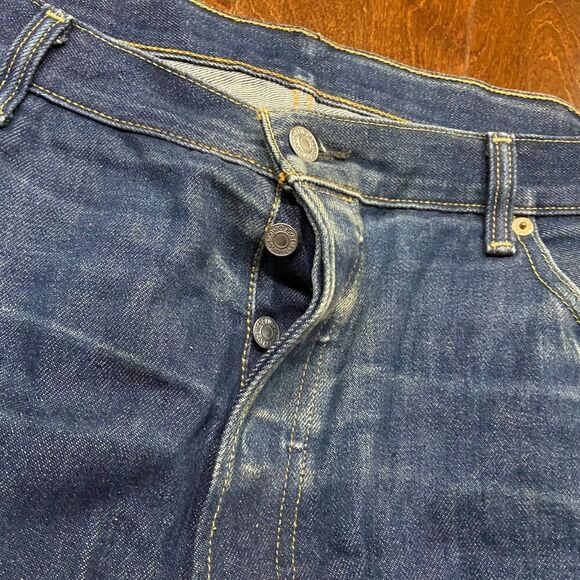 Levi's 501 XX Classic Straight Leg Denim Blue Jeans Button Fly Mens Size 44 x 32 - Picture 4 of 10
